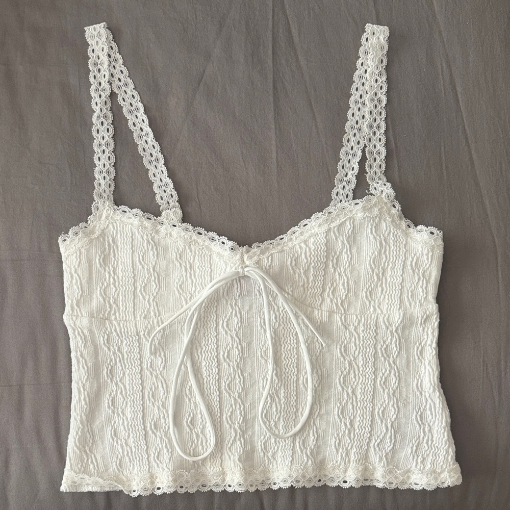 Edikted White Lace Tank Top